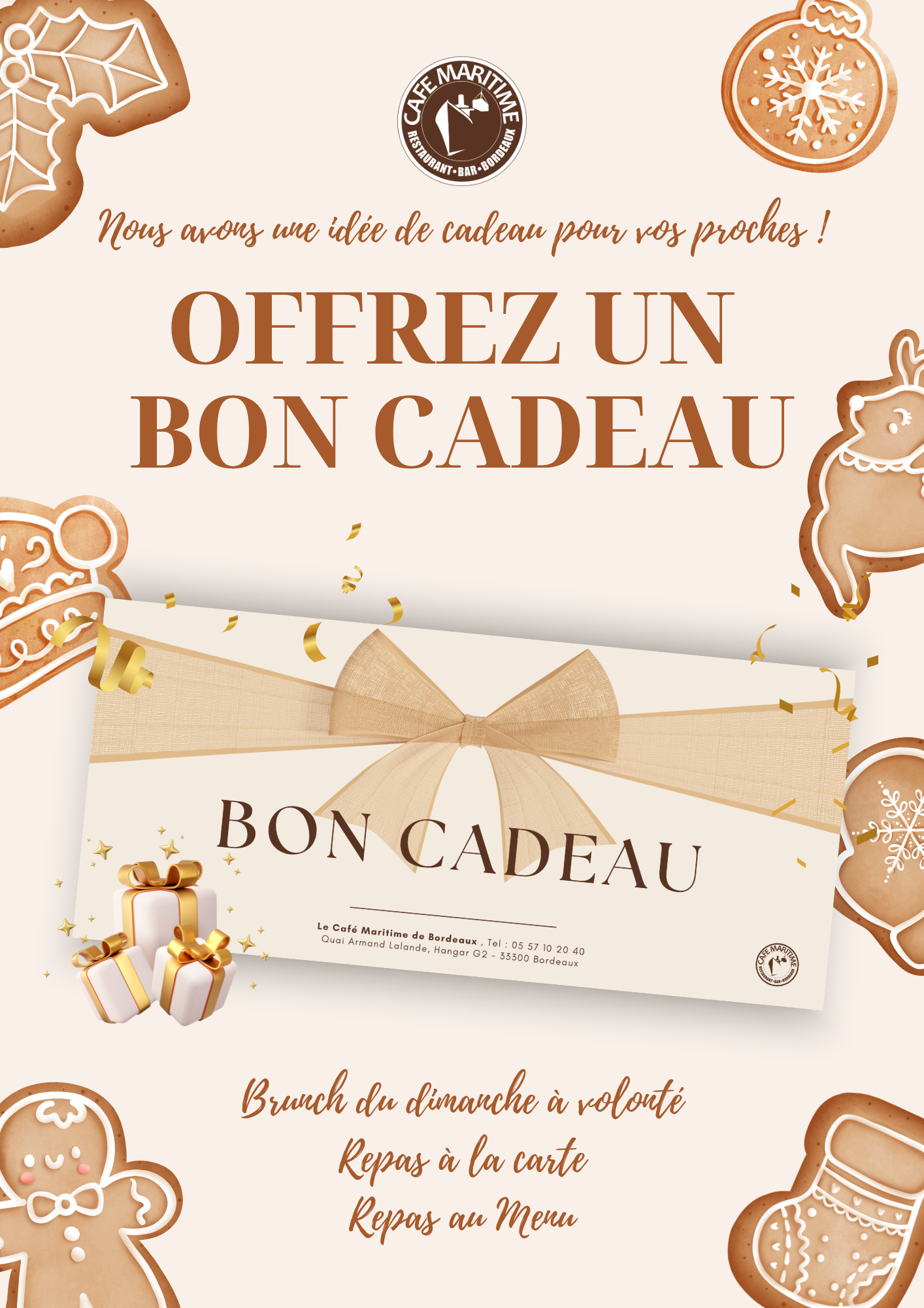 Offrez un moment gourmand avec les bons cadeaux du Café Maritime Bordeaux